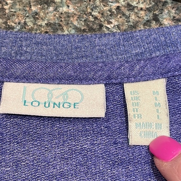 LOGO Lounge purple blue size Medium sweatshirt kangaroo pocket with lace detail - Picture 8 of 11